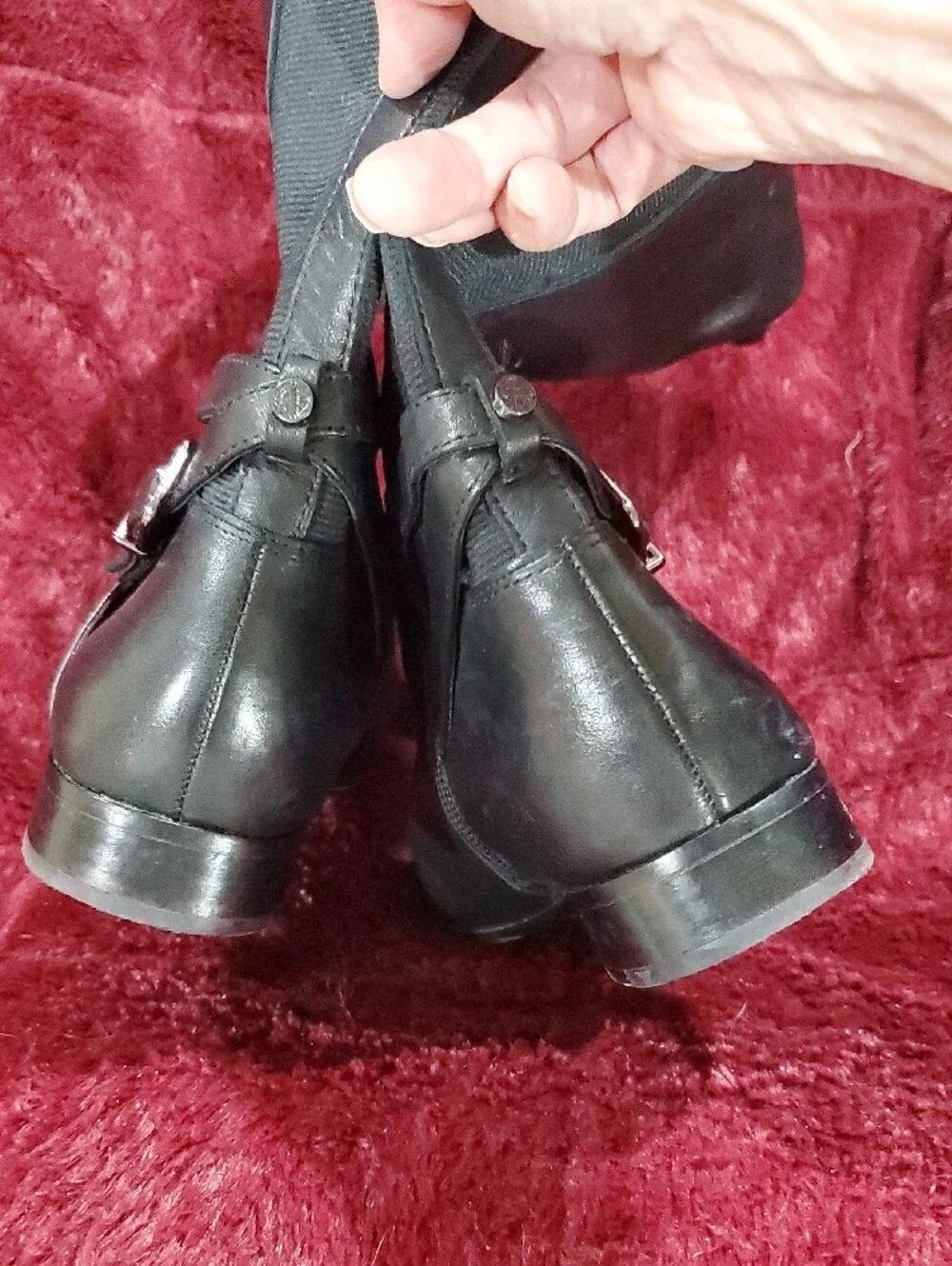 ANTONIO MELANI Black Knee Riding Boots with Buckle Accent
